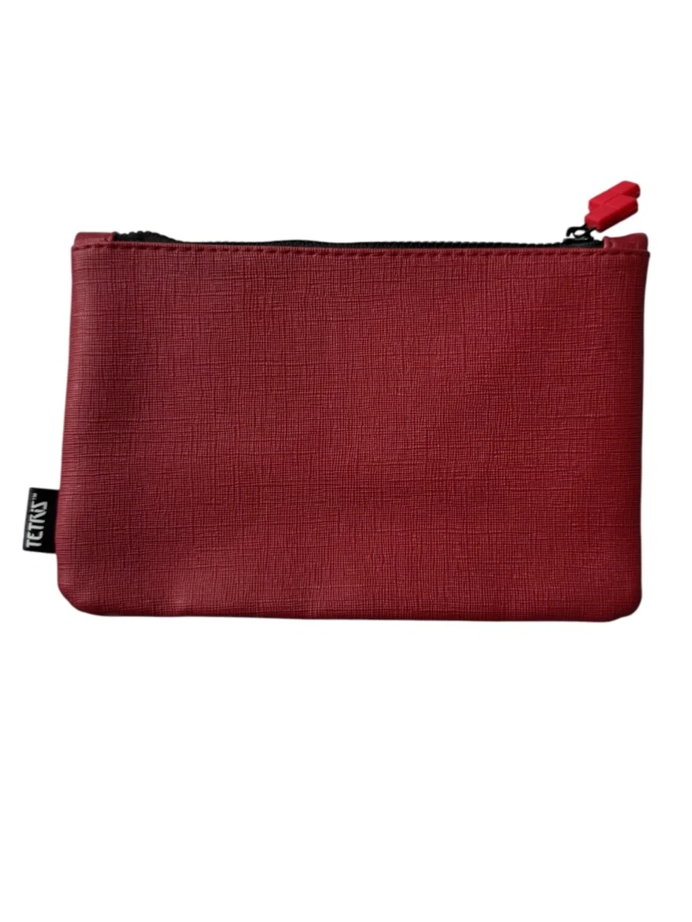 🤑5/$25 ipsy Red Geometric Zip Cosmetic Pouch